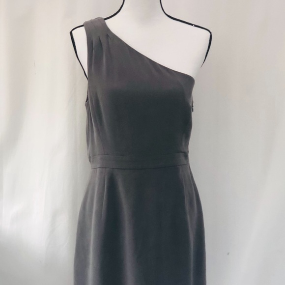 J.Crew silk one shoulder gray dress 10 - Picture 5 of 8